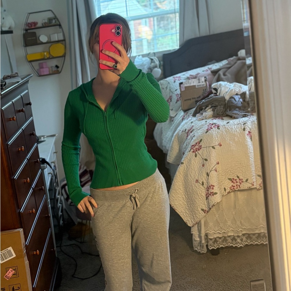 Green Zip-Up Hoodie
